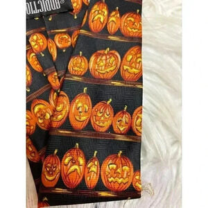 Addiction Pumpkin Halloween Jack-o-Lantern Men's Neck Tie
